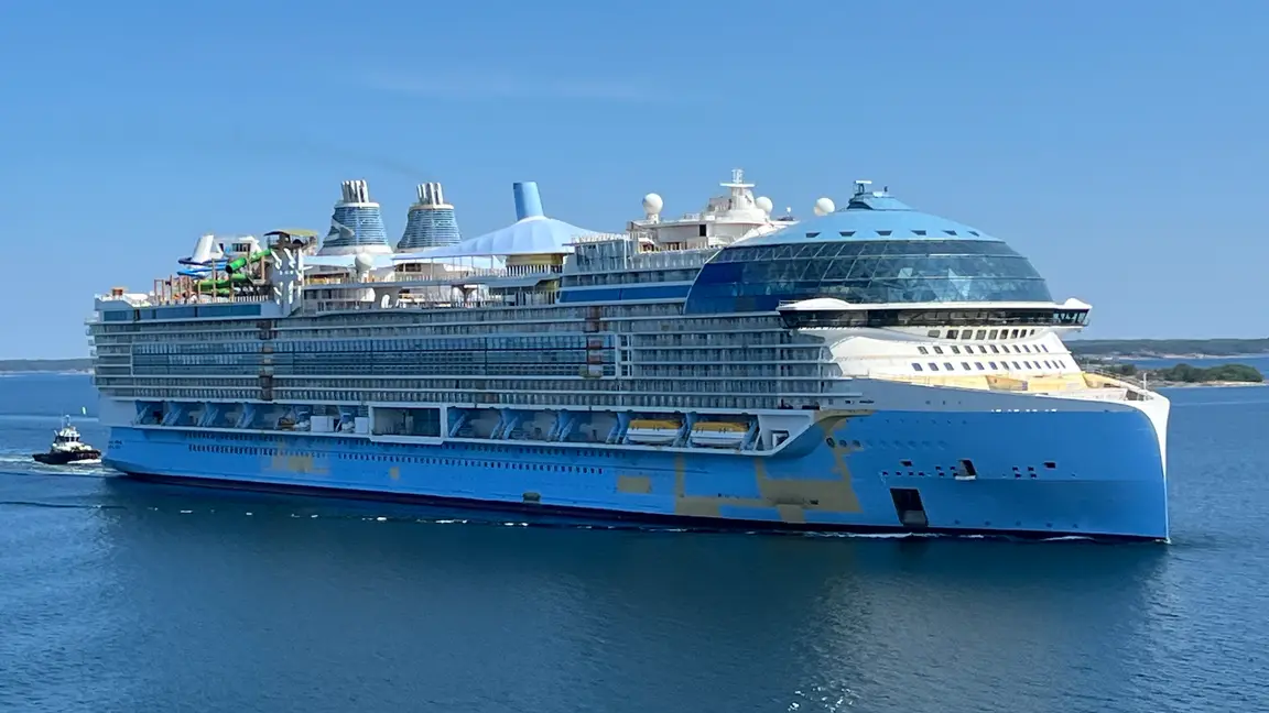Icon of the Seas under way, the largest cruise ship sailing from Miami